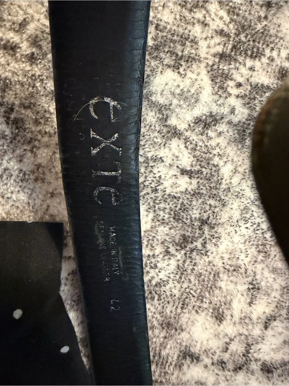 Versace Jeans Collection Black Leather Belt with Square Silver Buckle